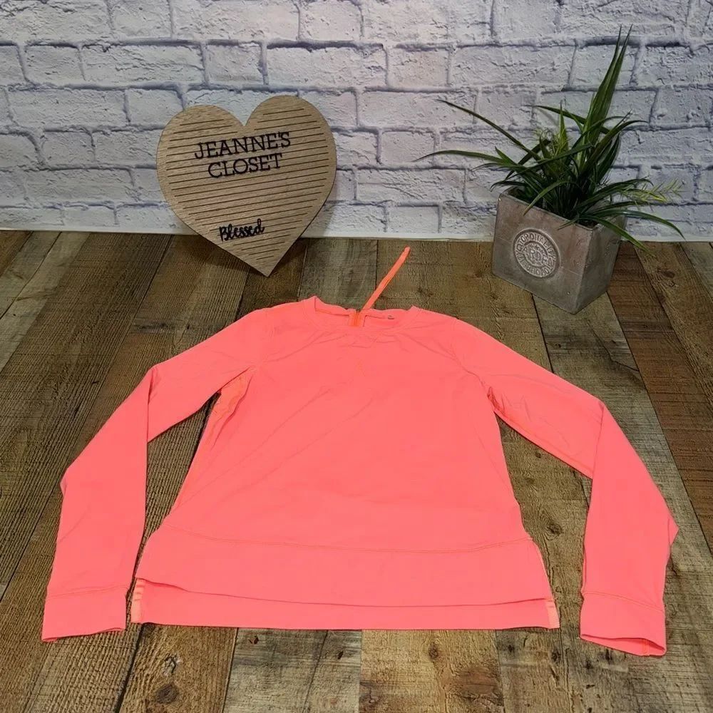 Lululemon Run Warm Up Crew Pullover pop orange size 4
